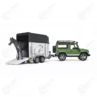 Bruder 02592 Land Rover Defender maasturi hevostraileri ja hevonen1
