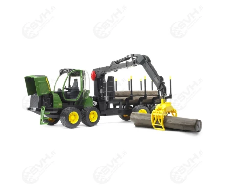 Bruder 02133 John Deere 1210E kuormatraktori kuormaajalla ja neljalla tukilla1 kuva