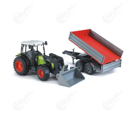 Bruder 02112 Claas Nectis 267 F traktori etukuormaajalla ja perakarrylla2 kuva