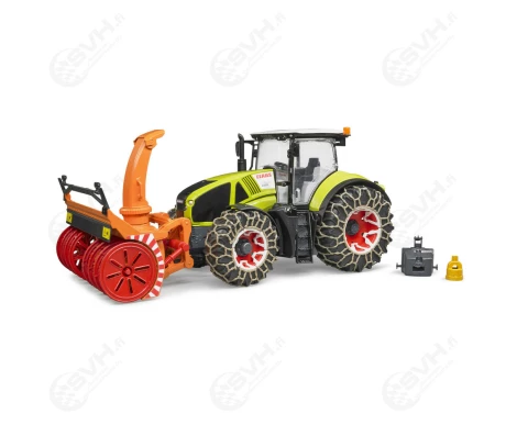 Bruder 03017 Claas Axion 950 traktori lumiketjuilla ja lumilingolla1 kuva