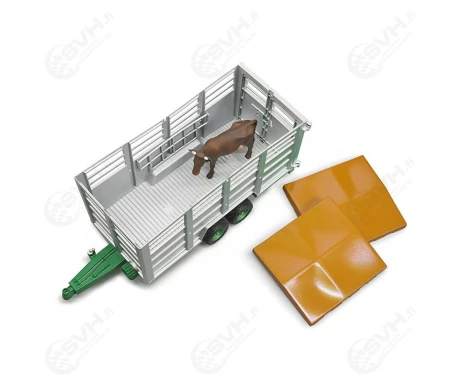 Bruder 02227 elainkuljetusvaunu ja lehma1 kuva