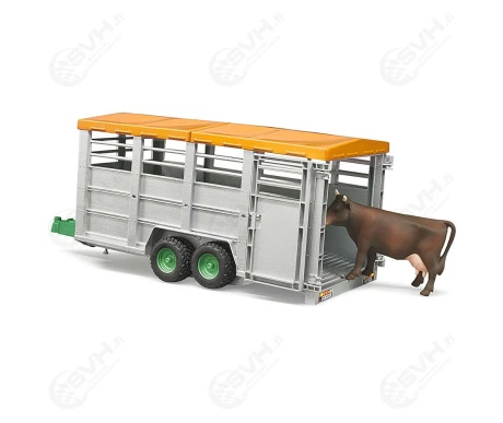 Bruder 02227 elainkuljetusvaunu ja lehma3 kuva
