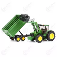 Bruder 03055 John Deere 7930 traktori etukuormaajalla ja perakarrylla