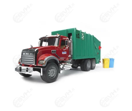 Bruder 02812 Mack Granite roska auto ja kaksi roska astiaa2 kuva