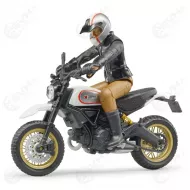 Bruder 63051 Ducati Scrambler Desert Sled moottoripyora ja hahmo1