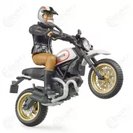 Bruder 63051 Ducati Scrambler Desert Sled moottoripyora ja hahmo2