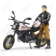 Bruder 63051 Ducati Scrambler Desert Sled moottoripyora ja hahmo3