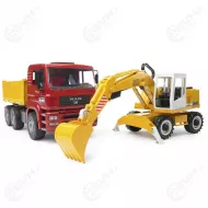 Bruder 02751 MAN TGA kuorma auto ja Liebherr kaivinkone2