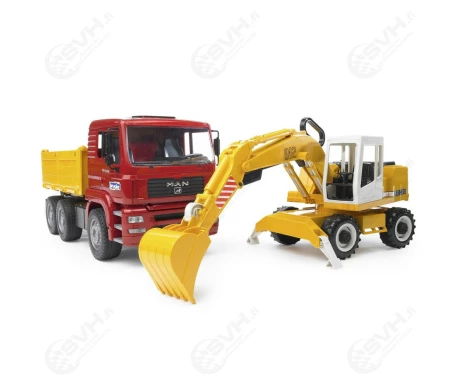 Bruder 02751 MAN TGA kuorma auto ja Liebherr kaivinkone2 kuva