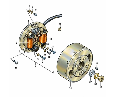 Magneetto PV 50, kärjet 6V 81-82 kuva