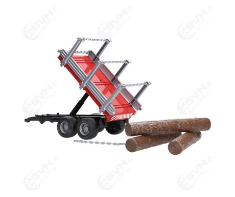 Bruder 02046 Massey Ferguson 7480 traktori etukuormaajalla ja tukkiperakarrylla3 kuva