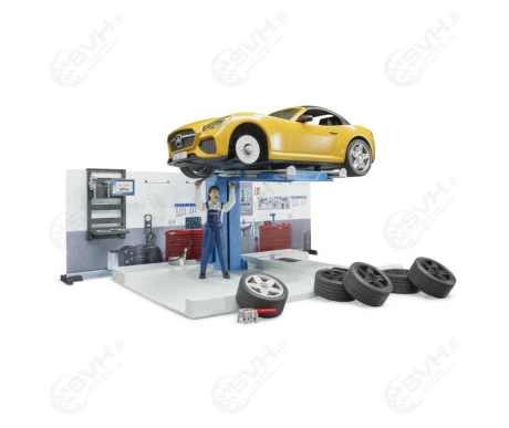 Bruder 62110 autohuolto avoauto hahmo ja tarvikkeet1 kuva