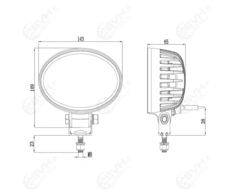 0986310941 LED Tyovalo 24W O 2000 F Ovaali 143MM 12 24V 0986310941  kuva