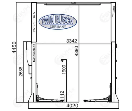 Twinbusch TW250B4.5 kaksipilarinostin 4 kuva