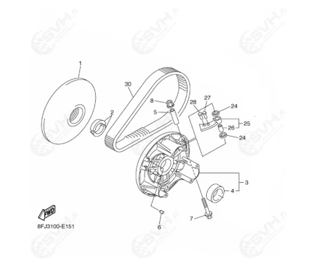 Variaattorin hihna Yamaha kuva