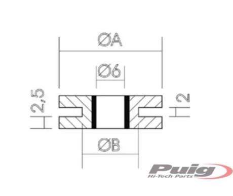 Puig Silenblock Rubber Dim. 22Mm.(25Pcs. kuva