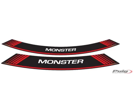 Puig Kit 8 Rim Strips Monster C/Red kuva