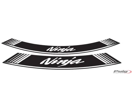 Puig Kit 8 Rim Strips Ninja C/White kuva