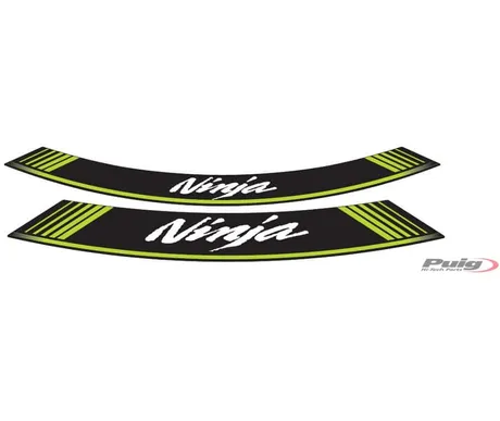 Puig Kit 8 Rim Strips Ninja C/Green kuva