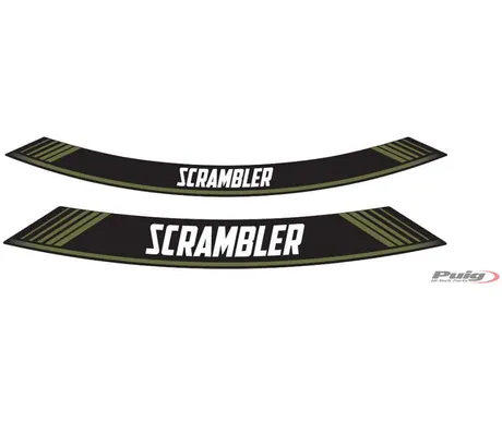 Puig Kit 8 Rim Strips Scrambler C/Green kuva