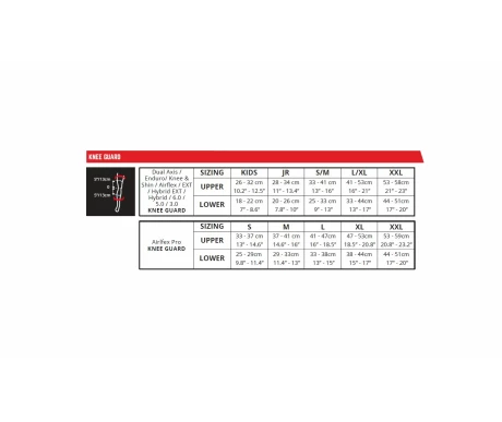 Leatt-Knee Guard-Sizing Chart kuva