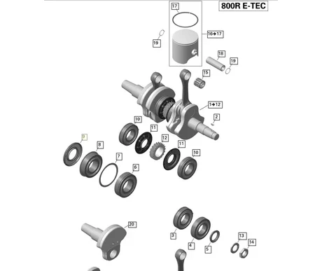 kampiakselin stefa lynx skidoo rotax 600 800 850 etec kuva