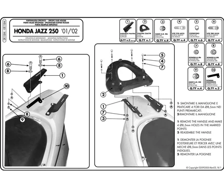Givi peräteline Monolock-laukulle SR18M, Honda Jazz Reflex 01-04 kuva