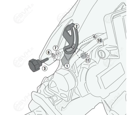 323 D5108KIT Givi vahvistussarja D5108KIT 5108 5124 tuulisuojiin kuva