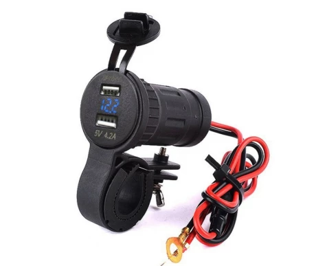 Brightsolar 12/24V USB latausportti ohjaustankoon 4.2A kuva