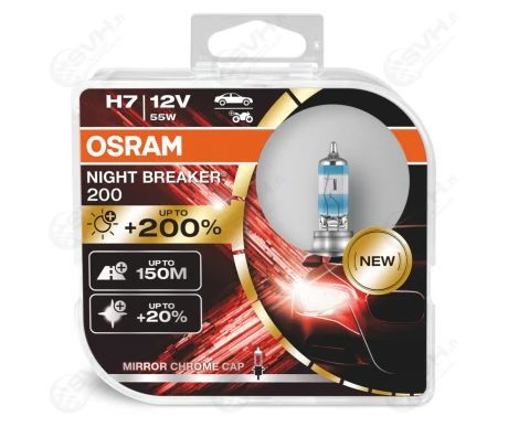 OS64210NB DUO Osram Autolamppu 12V 55W H7 Night Breaker +200 kuva