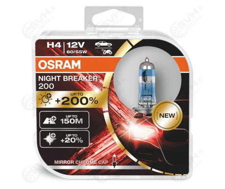 OS64193NB DUO Osram Autolamppu 12V 60 55 H4 Night Breaker +200 kuva