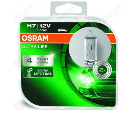 OS64210ULT DUO Osram 12V 55W H7 Ultra Life paripakkaus kuva