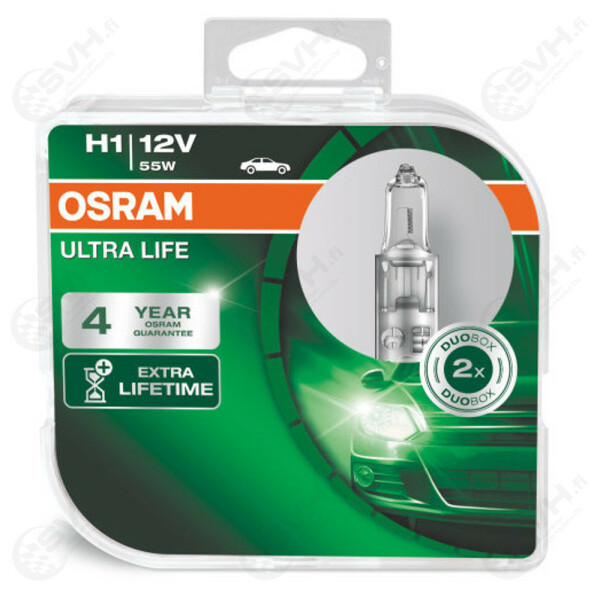 OS64150ULT DUO Osram Autolamppu 12V 55W H1 Ultra Life paripakattu kuva
