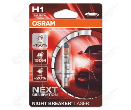 OS64150NL 01B osram Autolamppu 12V 55W H1 Night Breaker Laser +150 kuva