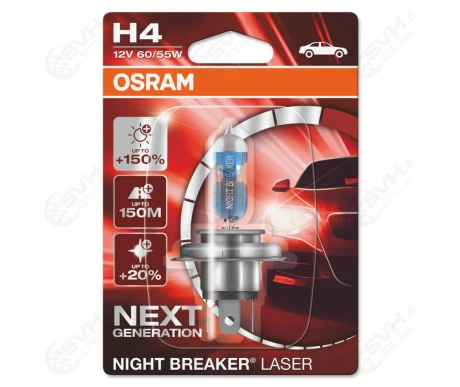 OS64193NL 01B osram Autolamppu 12V 60 55 H4 Night Breaker Laser +150 kuva