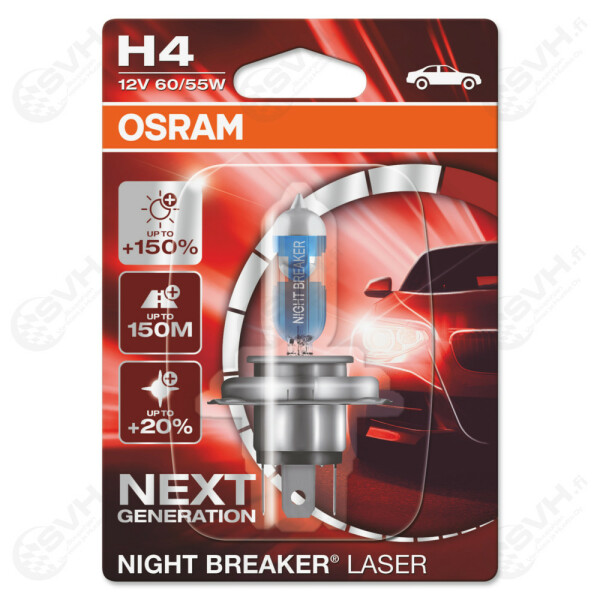 OS64193NL 01B osram Autolamppu 12V 60 55 H4 Night Breaker Laser +150 kuva