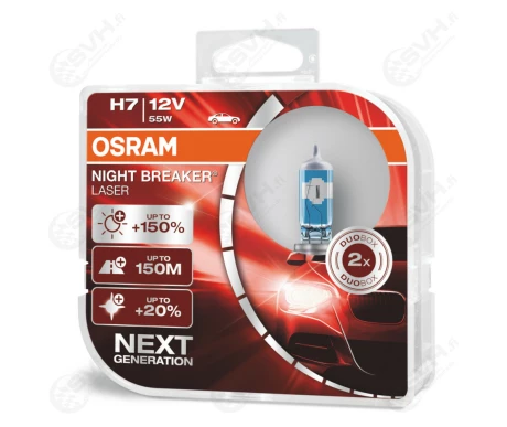 OS64210NL DUO osram Autolamppu 12V 55W H7 Night Breaker Laser +150 kuva