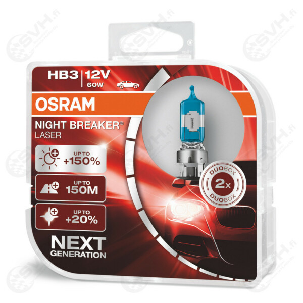 OS9005NL DUO osram Autolamppu 12V HB3 Night Breaker Laser +150 kuva