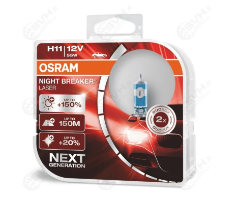 OS64211NL DUO osram Autolamppu 12V 55W H11 Night Breaker Laser +150 kuva