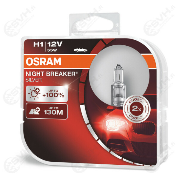 OS64150NBS DUO Osram Autolamppu 12V 55W H1 Night Breaker Silver kuva