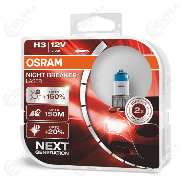 OS64151NL DUO Osram Autolamppu 12V 55W H3 Night Breaker Laser +150 kuva