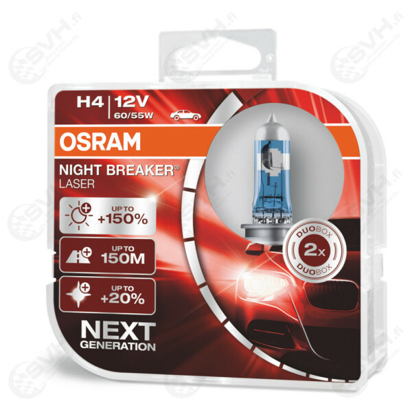 OS64193NL DUO Osram 12V 60 55 H4 Night Breaker Laser +150 kuva