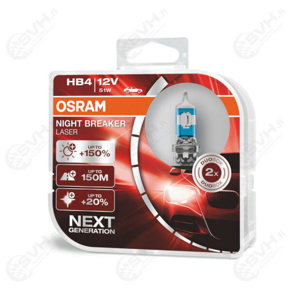 OS9006NL DUO osram Autolamppu 12V HB4 Night Breaker Laser +150 kuva