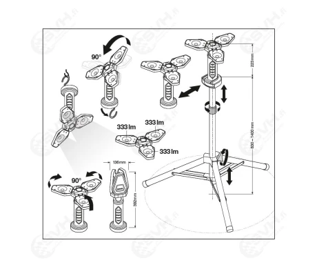 Osram LEDinspect flooder helicopter tyovalo jalustalla 4 kuva
