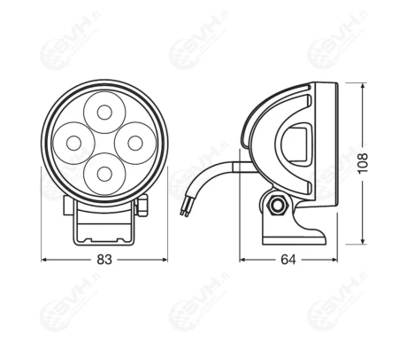 osram LED Lisavalo VX80 WD 22W 1150lm 12 24V 2 kuva