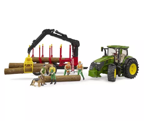 Bruder 03154 John Deere 7R 350 traktori metsavaunulla4 kuva