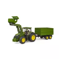 Bruder 03155 John Deere 7R 350 traktori etukuormaajalla ja perakarrylla1