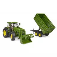Bruder 03155 John Deere 7R 350 traktori etukuormaajalla ja perakarrylla2