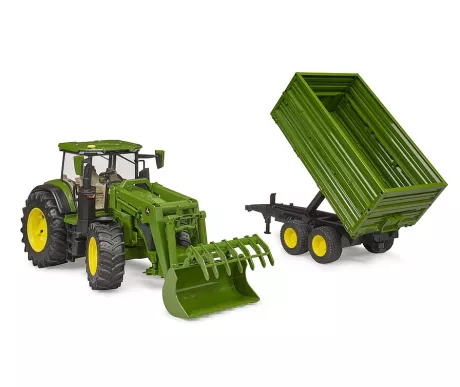 Bruder 03155 John Deere 7R 350 traktori etukuormaajalla ja perakarrylla2 kuva