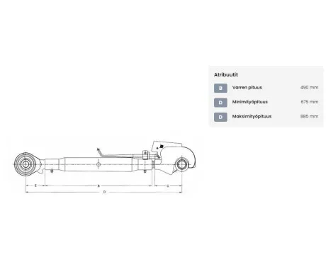 Tyontovarsi HD pikakouralla kat. 2 2 675 885 mm M30 x 35 TLC4903022KR1 kuva